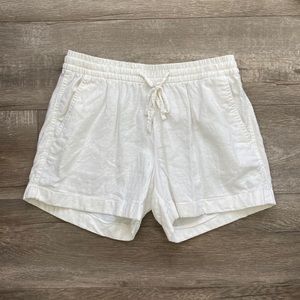 White Linen Shorts